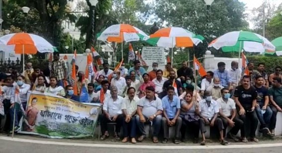 Tripura Congress held protest in Agartala against ED’s summons of Sonia Gandhi